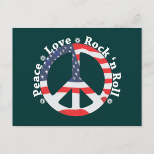 Peace, Love, Rock n Roll Postcard