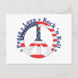 Peace, Love, Rock n Roll Postcard