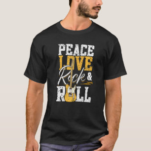 Peace Love Rock & Roll Electronic Rock Guitar Pre T-Shirt