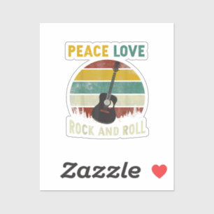 Peace Love & Rock & Roll Guitar Player Guitarist V