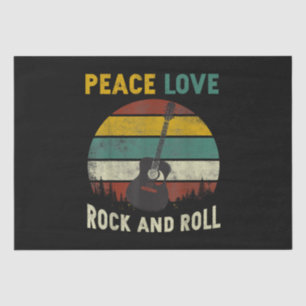 Peace Love & Rock & Roll Guitar Player Guitarist V Tissue Paper