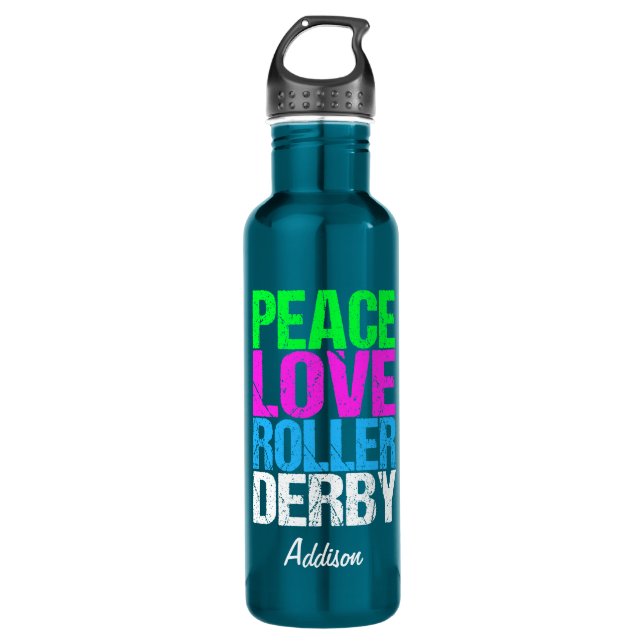 Peace Love Roller Derby 710 Ml Water Bottle (Front)