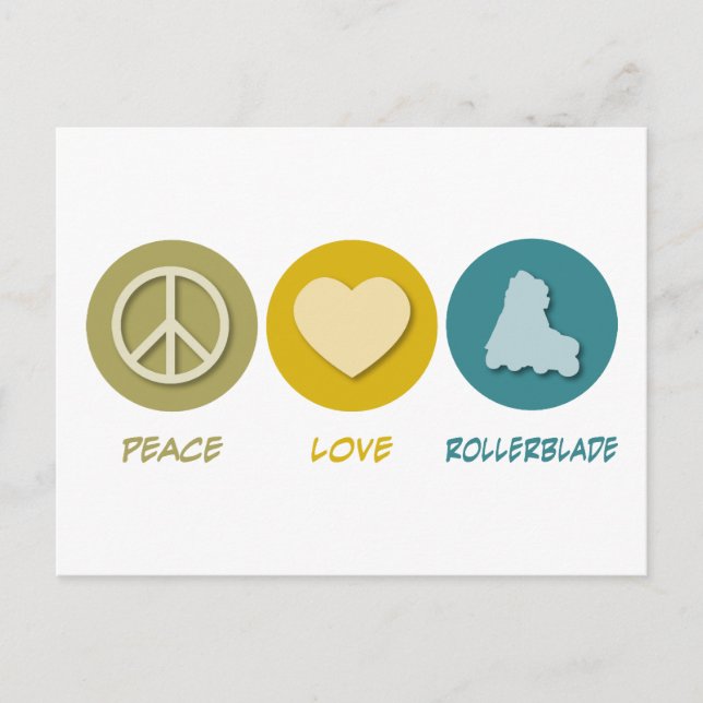 Peace Love Rollerblade Postcard (Front)