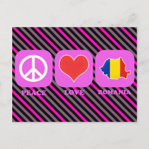 Peace Love Romania Postcard