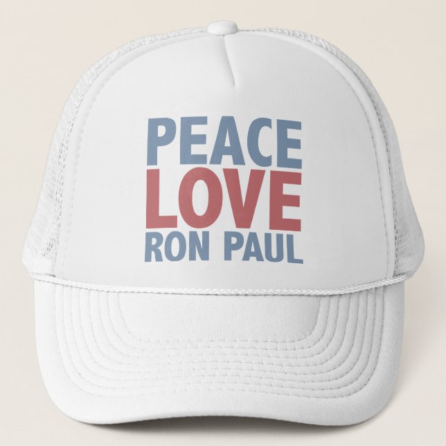 Peace Love Ron Paul Trucker Hat (Front)