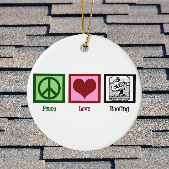Peace Love Roofing Ceramic Tree Decoration (Creator Uploaded)