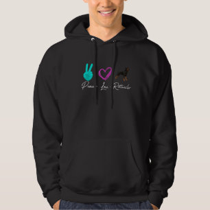 Peace Love Rottweiler   Dog Owner Hoodie