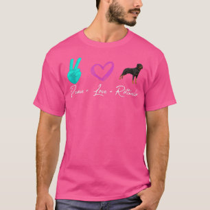 Peace Love Rottweiler Funny Dog Owner T-Shirt