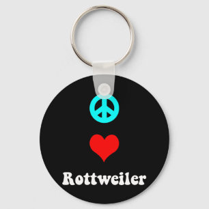 Peace love Rottweiler Key Ring