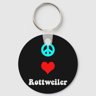 Peace love Rottweiler Key Ring