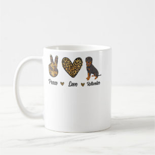 Peace Love Rottweiler Lover Pet Dog Puppy Owner Le Coffee Mug