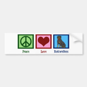 Peace Love Rottweilers Bumper Sticker