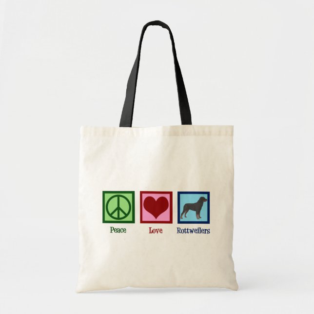 Peace Love Rottweilers Tote Bag (Front)