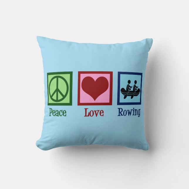 Peace Love Rowing - Cute Crew Team Cushion (Front)