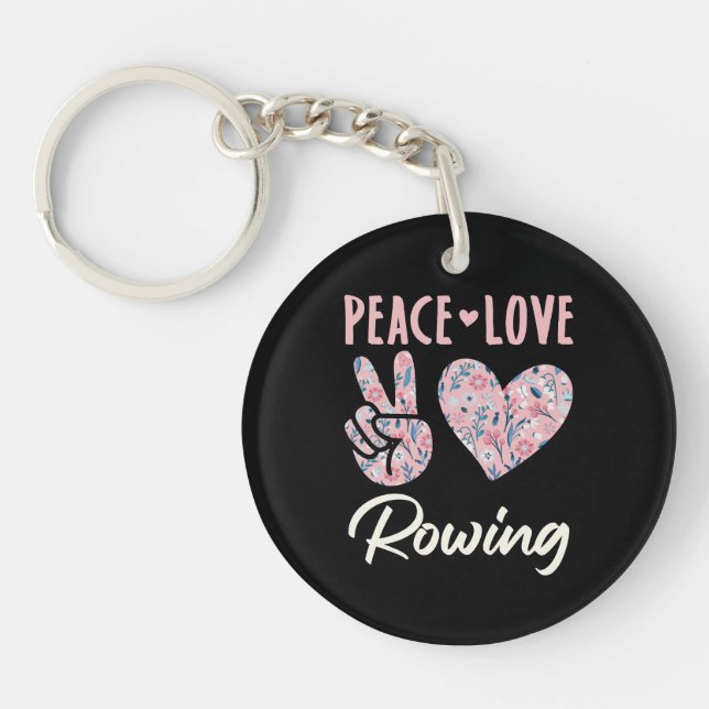 Peace Love Rowing Key Ring (Front)
