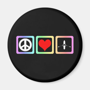 peace love rowing magnet