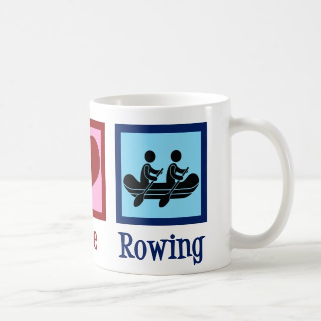 Peace Love Rowing Team Cute Crew Rowers Coffee Mug (Right)