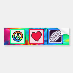 Peace, Love, Rugby Football Bumper Sticker