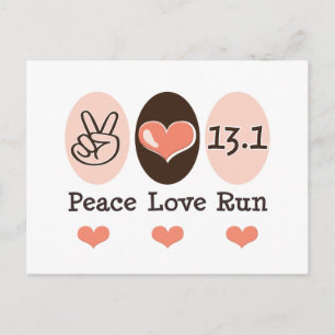 Peace Love Run 13.1 Postcard