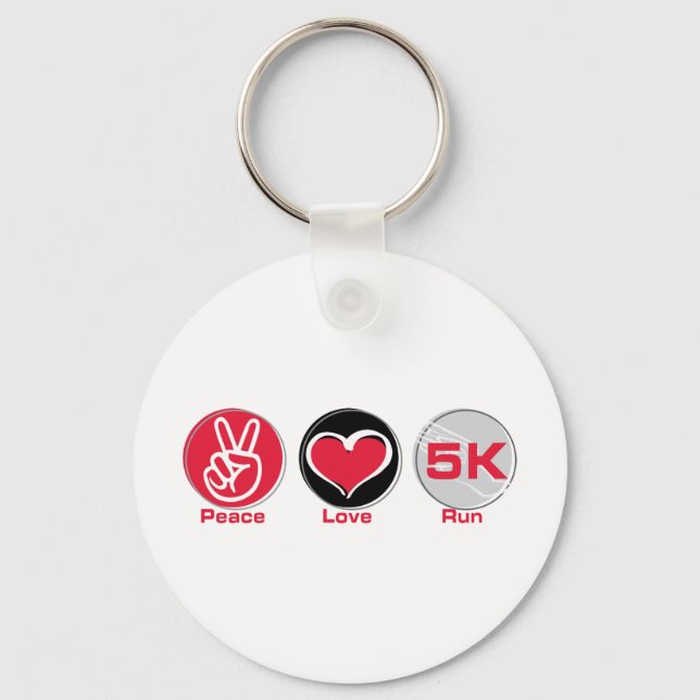 Peace Love Run 5K Key Ring (Front)