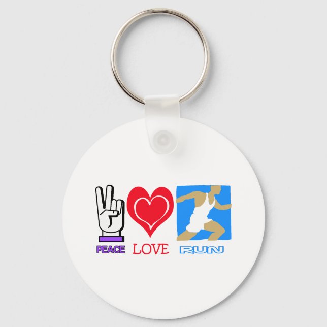 PEACE LOVE RUN KEY RING (Front)