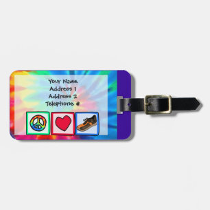 Peace, Love, Running Luggage Tag