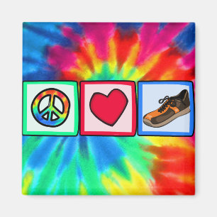 Peace, Love, Running Magnet