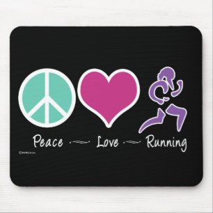 Peace Love Running Mouse Mat