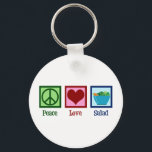 Peace Love Salads Cute Salad Bar Key Ring<br><div class="desc">Peace Love Salads. A cute salad lover gift.</div>