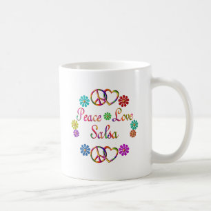 PEACE LOVE SALSA COFFEE MUG