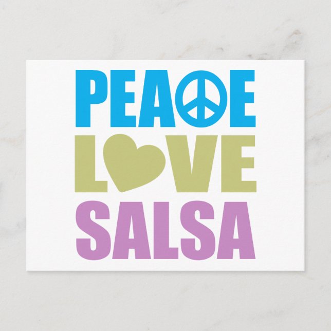 Peace Love Salsa Postcard (Front)