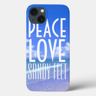 Peace, Love, Sandy Feet iPhone 13 Case
