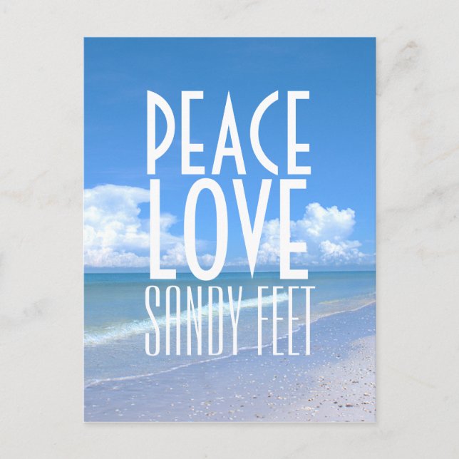 Peace, Love, Sandy Feet Postcard (Front)