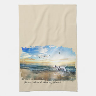 Peace Love & Sandy Paws Dalmatian Tea Towel