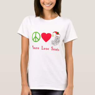 Peace Love Santa Claus Christmas Tshirt