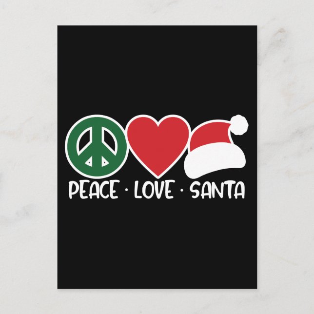 Peace Love Santa, Funny Christmas Season Gifts Postcard (Front)
