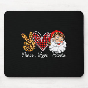 Peace Love Santa Leopard Buffalo Christmas 2021 Mouse Mat