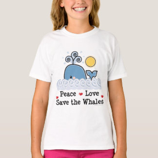 Peace Love Save The Whales Kids Ringer Tee