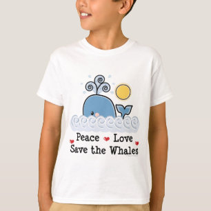 Peace Love Save The Whales Kids T-shirt