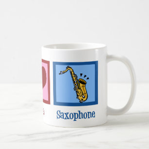 Peace Love Saxophone Coffee Mug