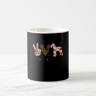Peace Love Schnauzer Funny Gift Dog Lover Coffee Mug