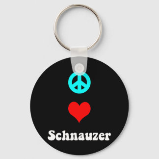 Peace love Schnauzer Key Ring