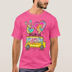 Peace Love School Bus Driver Cute Back To School 2 T-Shirt