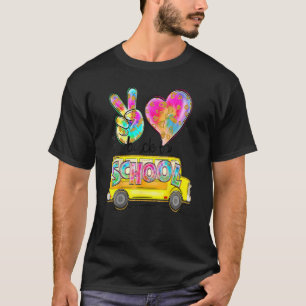 Peace Love School Bus Driver Cute Back To School T T-Shirt