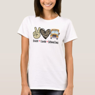 Peace, Love, School Bus T-Shirt