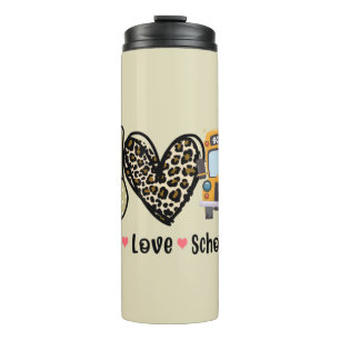 Peace, Love, School Bus Thermal Tumbler