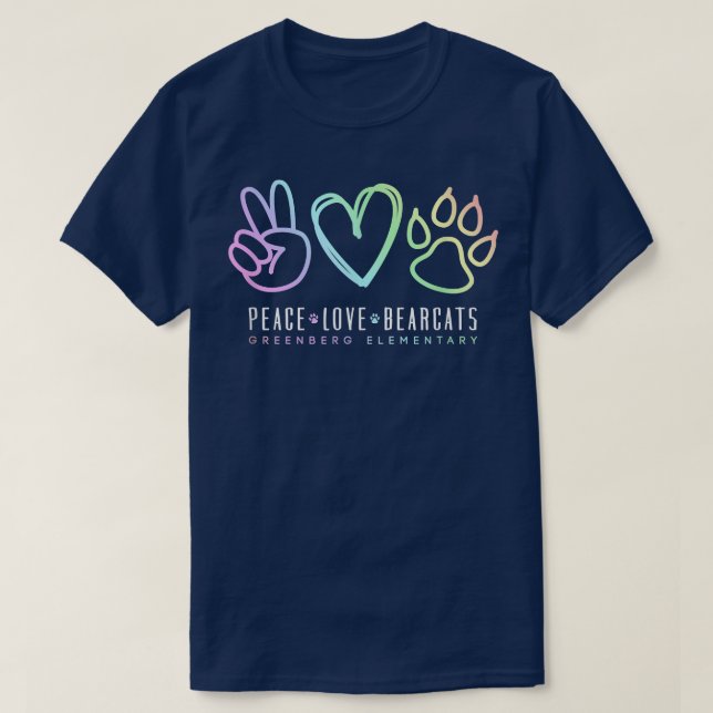 Peace Love School Spirit, Inspirational T-Shirt (Design Front)