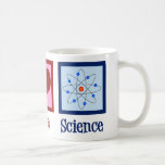 Peace Love Science Coffee Mug<br><div class="desc">Cool gift for a science teacher,  scientist,  or just a geek that love to learn about how the world works. Cute Peace Love Science design with a peace sign,  heart,  and atom model.</div>