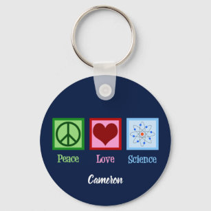 Peace Love Science Key Ring