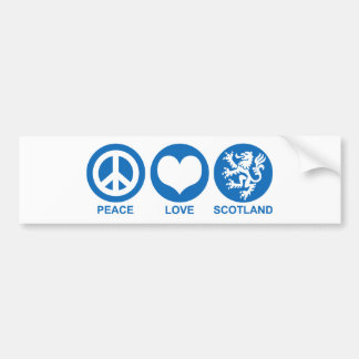 Peace Love Scotland Bumper Sticker